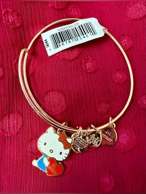 NWT Alex and Ani Hello Kitty Be Mine Charm Bangle Bracelet